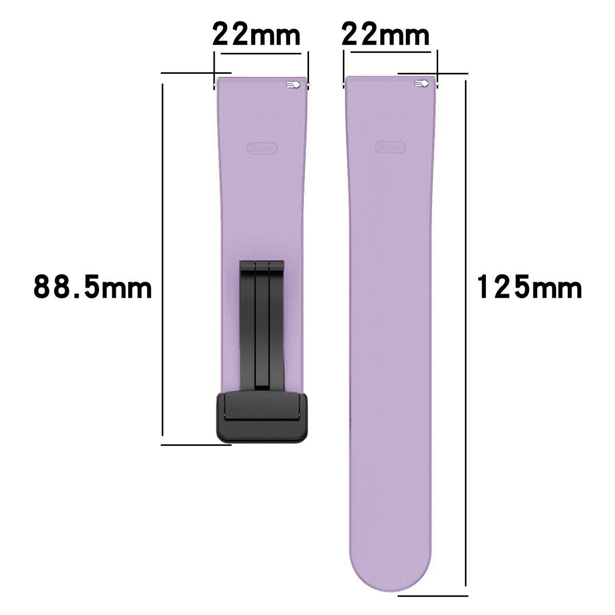 Armband für Smartwatch (22 mm), Bizon Strap Watch Silicone L, Lavendel