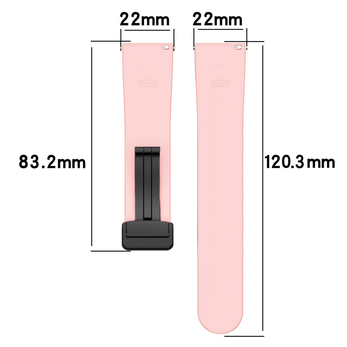 Armband für Smartwatch (22 mm), Bizon Strap Watch Silicone L, Rosa