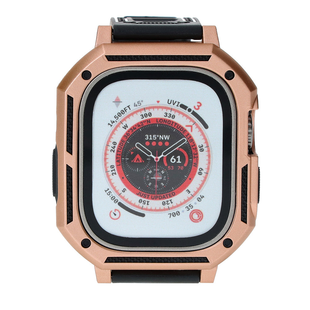 Schutzhülle mit Armband Bizon Strap + Case Watch Armor für Apple Watch Ultra 2/1 49 mm, Gold