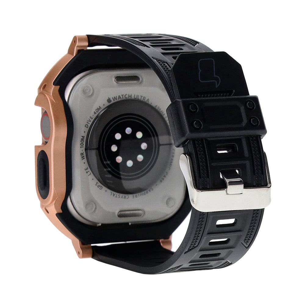 Schutzhülle mit Armband Bizon Strap + Case Watch Armor für Apple Watch Ultra 2/1 49 mm, Gold