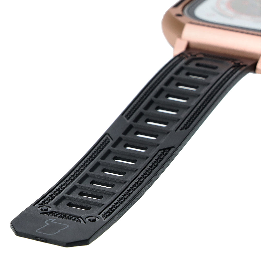 Schutzhülle mit Armband Bizon Strap + Case Watch Armor für Apple Watch Ultra 2/1 49 mm, Gold