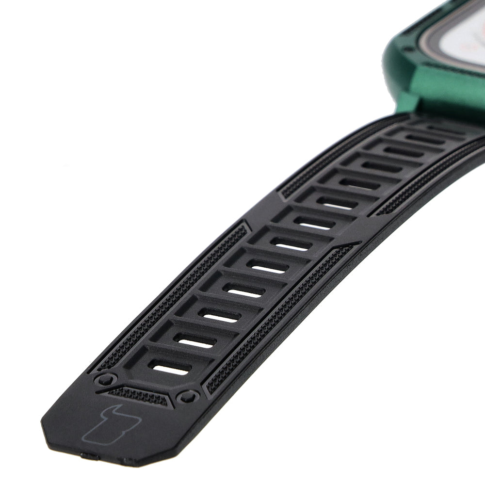 Schutzhülle mit Armband Bizon Strap + Case Watch Armor für Apple Watch Ultra 2/1 49 mm, Grün