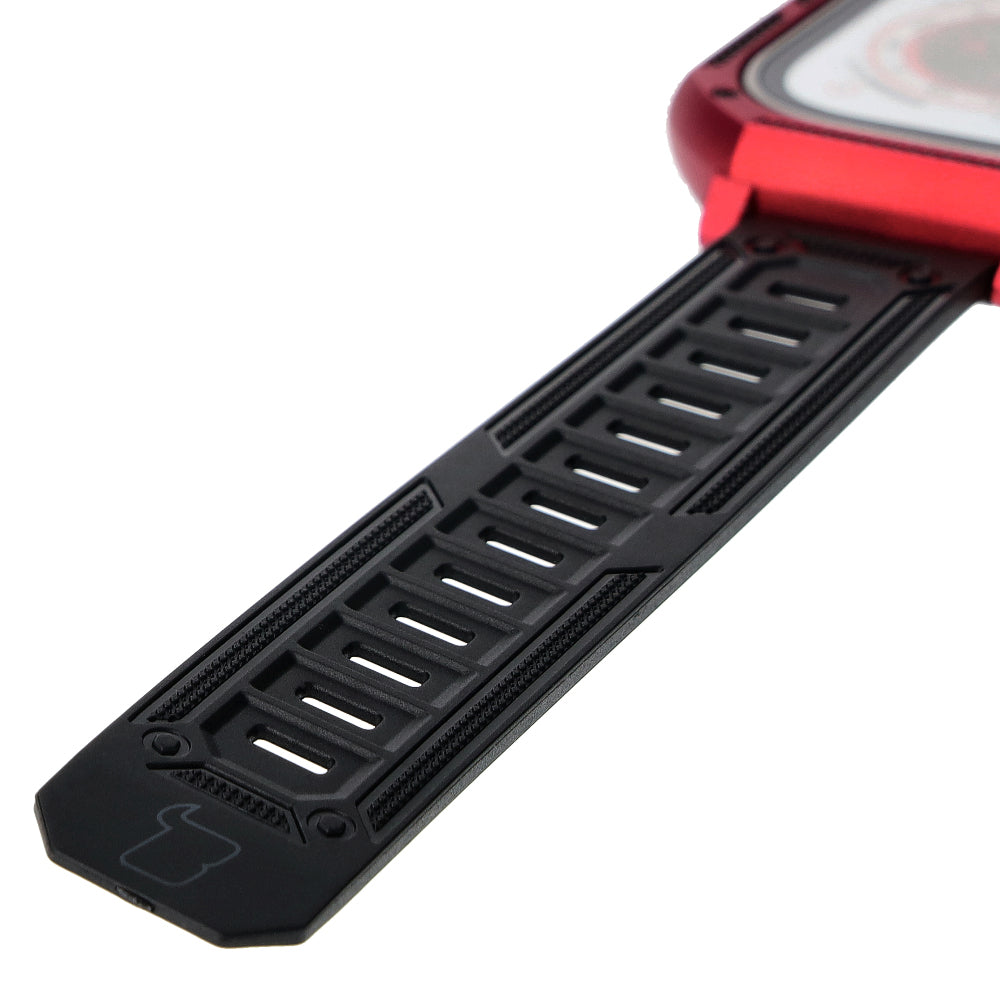 Schutzhülle mit Armband Bizon Strap + Case Watch Armor für Apple Watch Ultra 2/1 49 mm, Rot