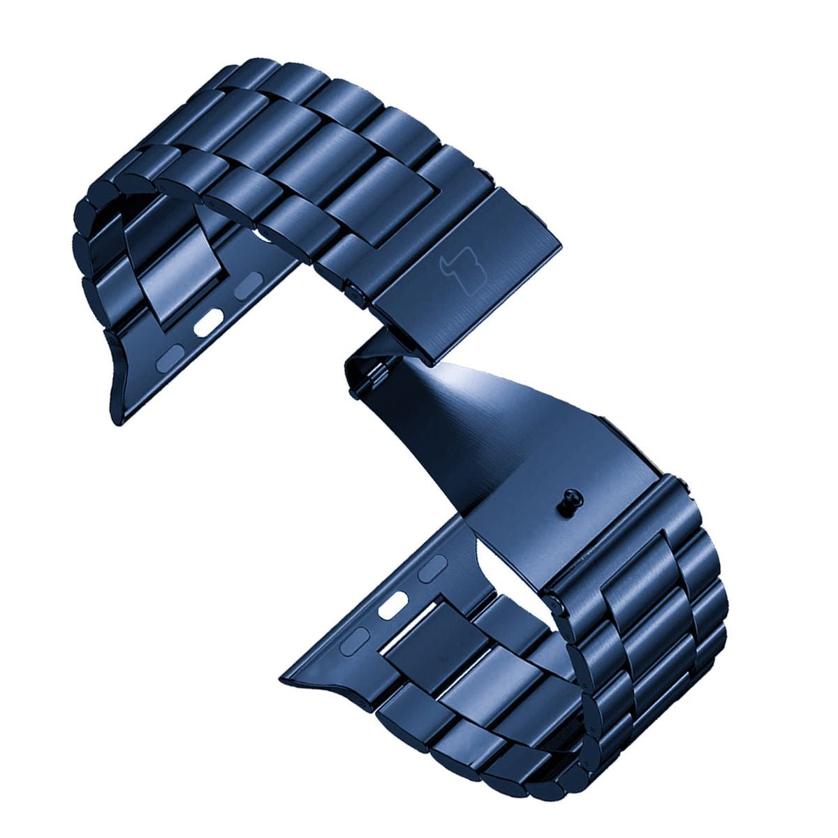 Blaues Edelstahlarmband für Apple Watch 49/46/45/44/42 mm, elegantes und robustes Design.