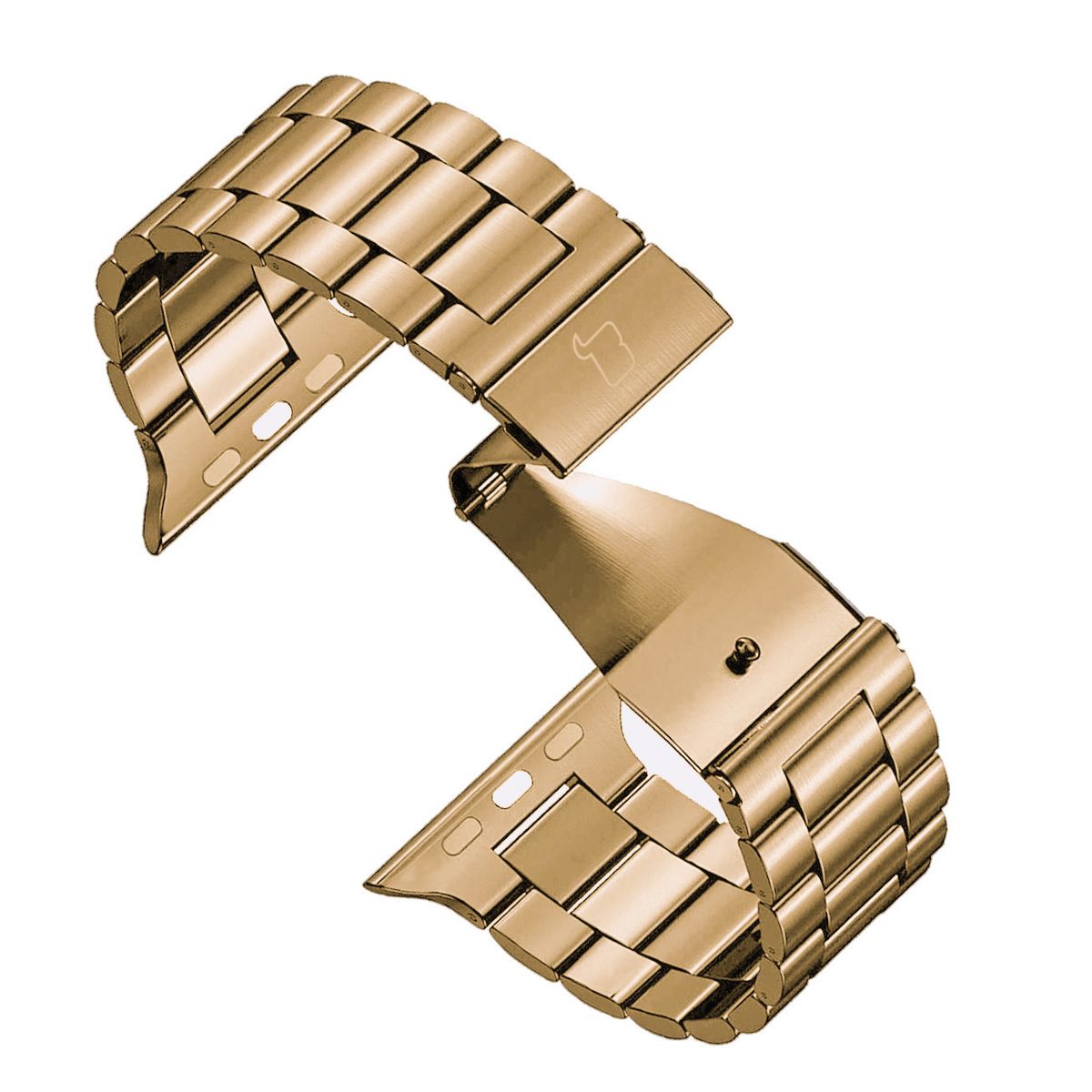 Edelstahl Armband in Roségold für Apple Watch 49/46/45/44/42 mm, elegantes Design von Bizon Strap.