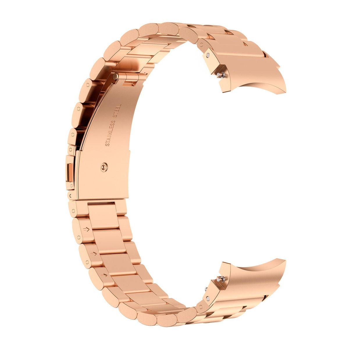Edelstahl Armband für Galaxy Watch FE/7/6/6 Classic/5/5 Pro/4/4 Classic, Bizon Strap Watch Aura, Rosa Gold