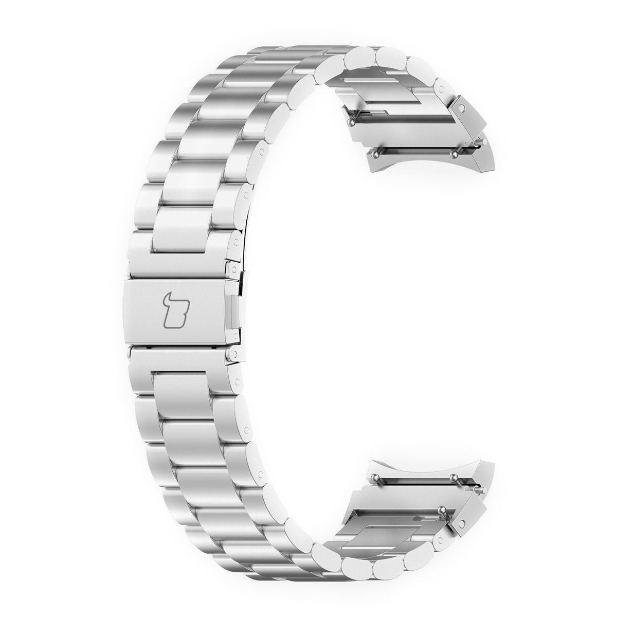Edelstahl Armband für Galaxy Watch FE/7/6/6 Classic/5/5 Pro/4/4 Classic, Bizon Strap Watch Aura, Silbern