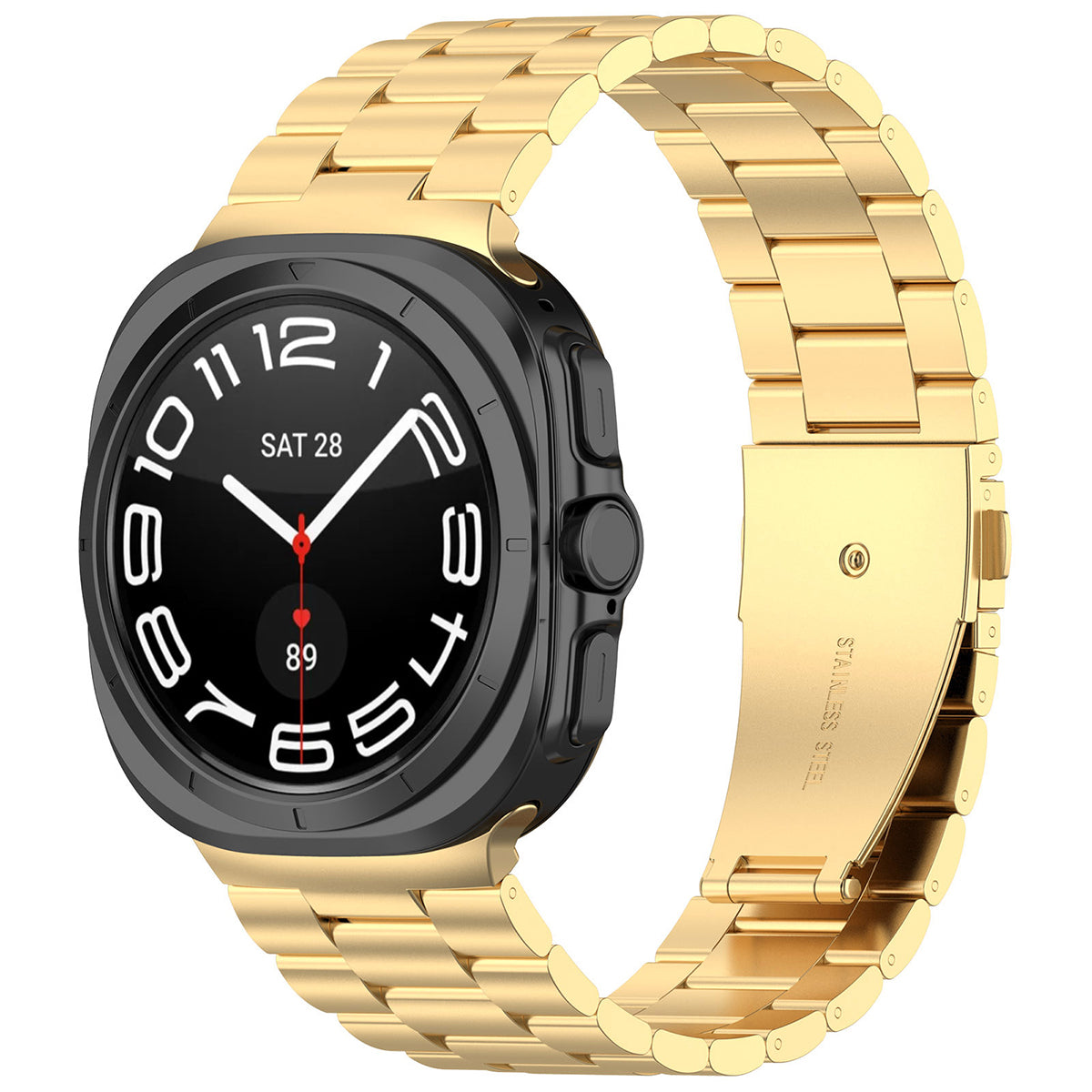 Edelstahl Armband für Galaxy Watch Ultra 2 / 1, Bizon Strap Watch Aura, Gold