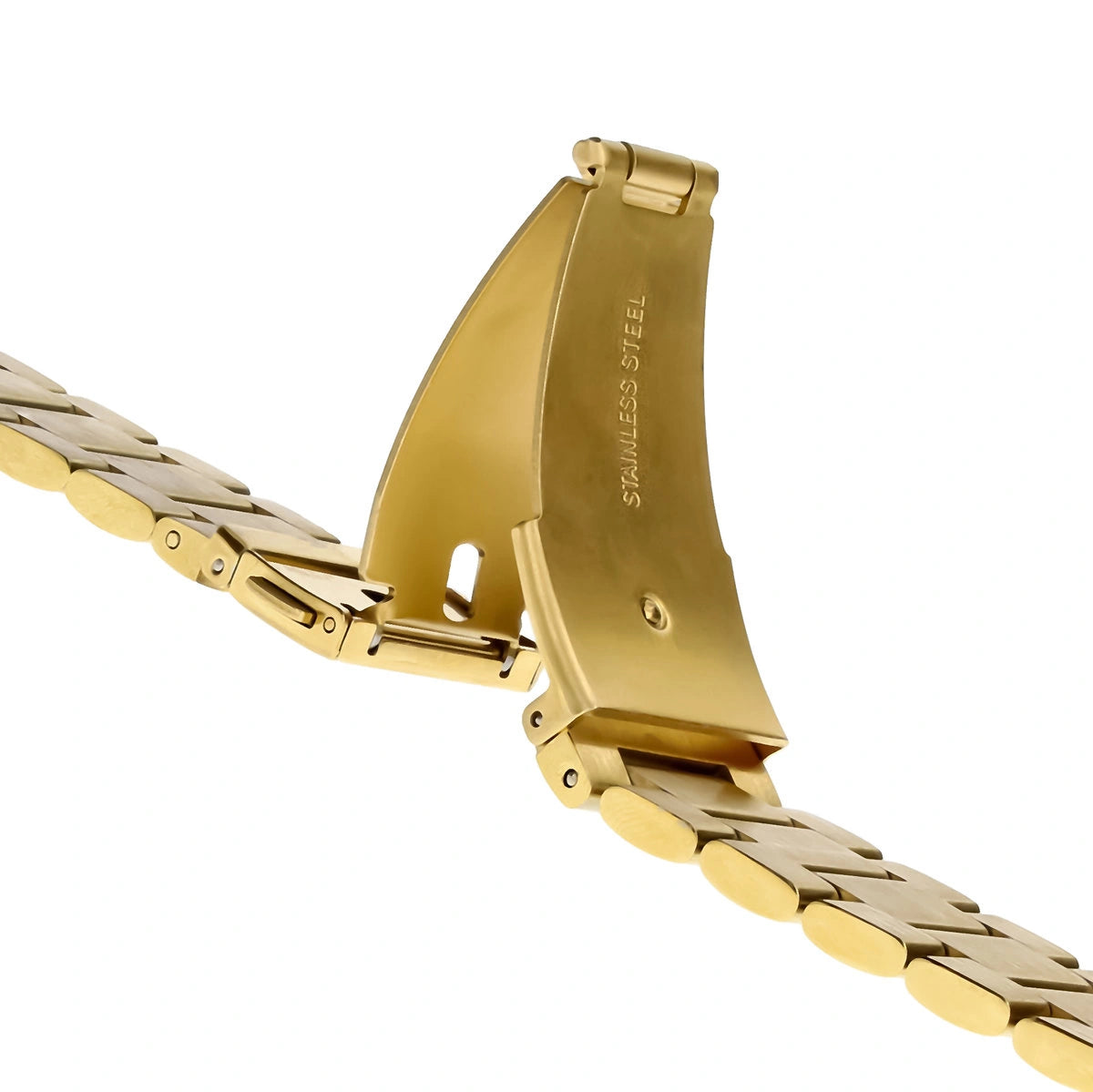 Edelstahl Armband für Smartwatch, Bizon Strap Watch Aura, QuickRelease 20 mm, Golden