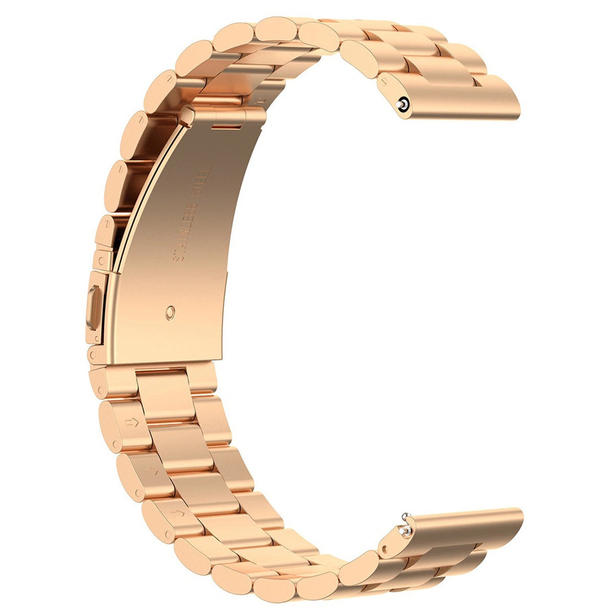 Edelstahl Armband für Smartwatch, Bizon Strap Watch Aura, QuickRelease 20 mm, Rosegold