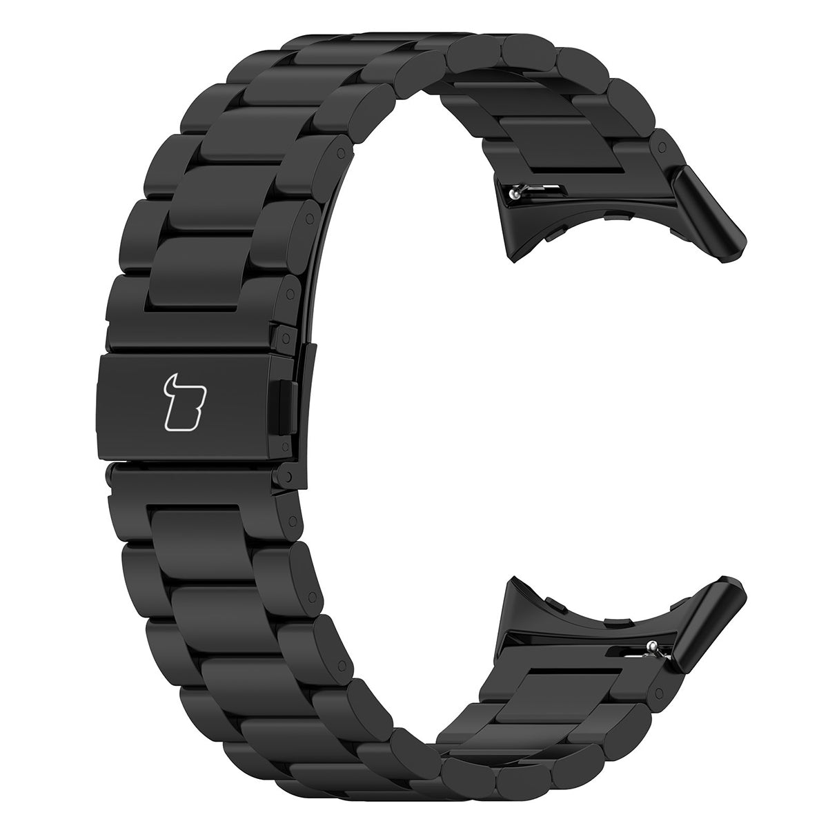 Edelstahl Armband für Google Pixel Watch 3 45 mm, Bizon Strap Watch Aura, Schwarz