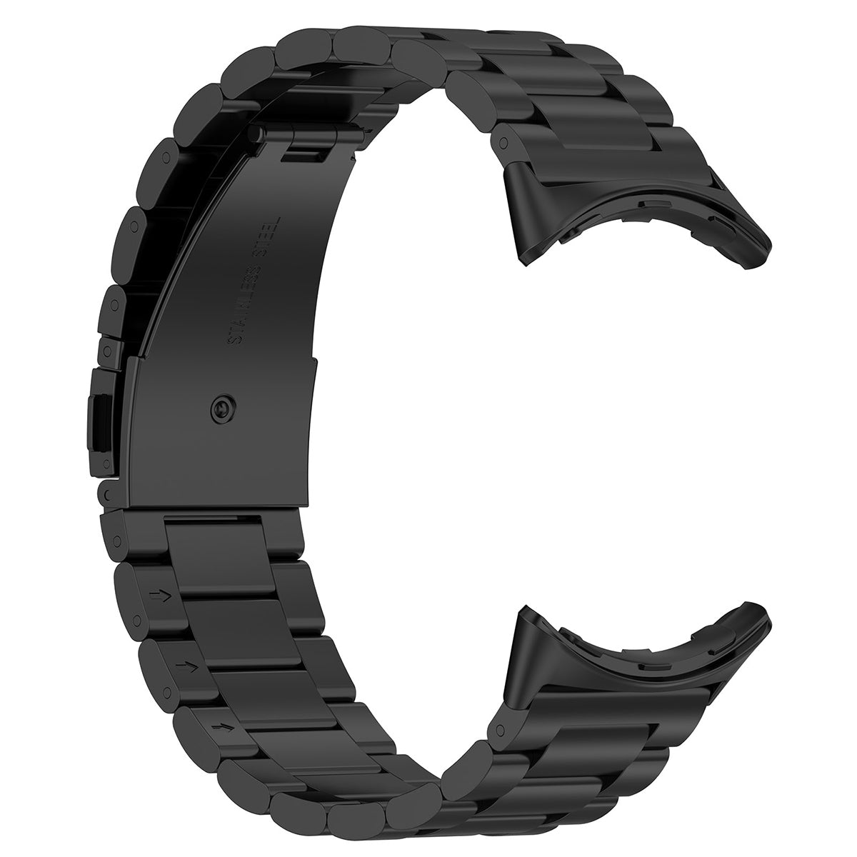 Edelstahl Armband für Google Pixel Watch 3 45 mm, Bizon Strap Watch Aura, Schwarz