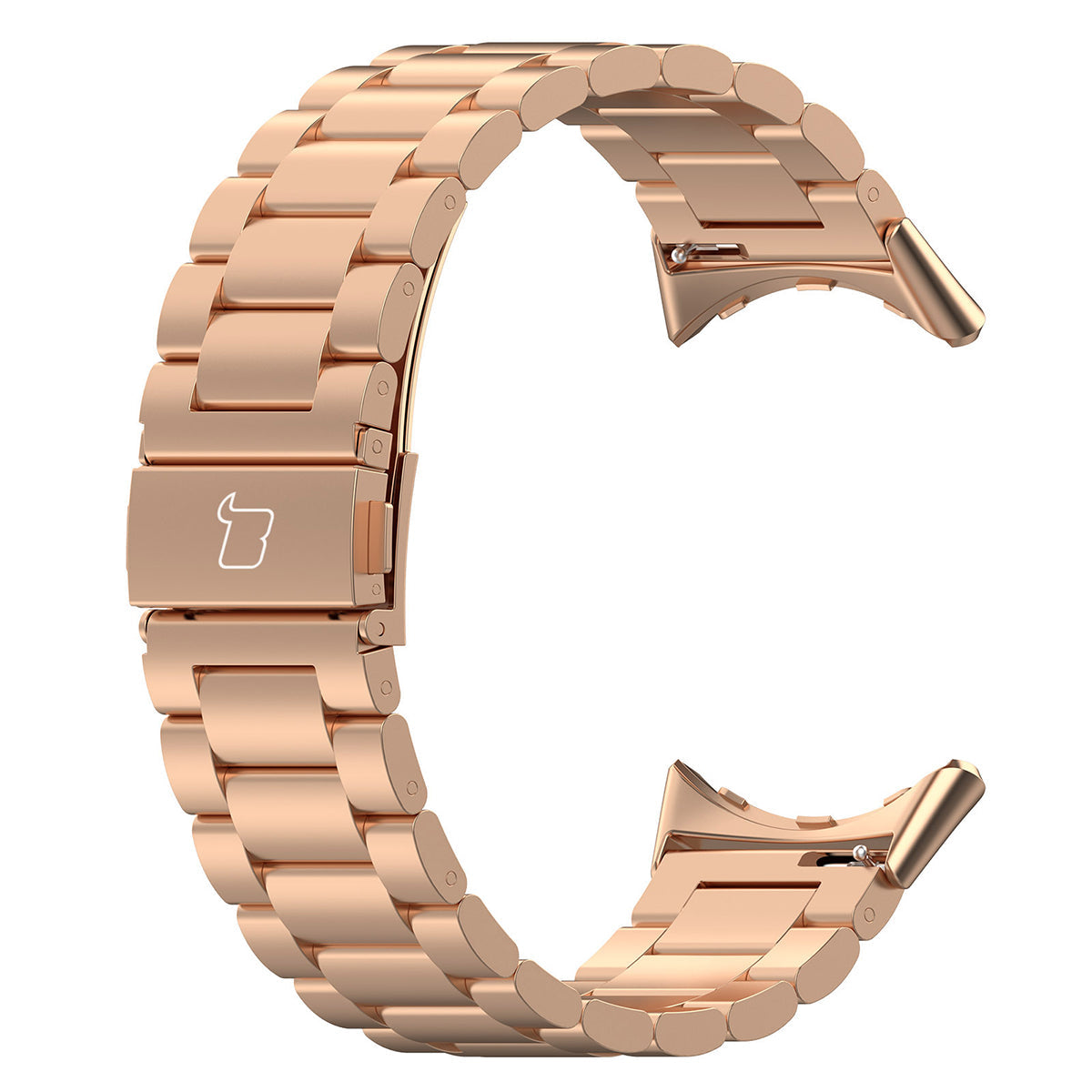 Edelstahl Armband für Google Pixel Watch 3 45 mm, Bizon Strap Watch Aura, Rosa Gold