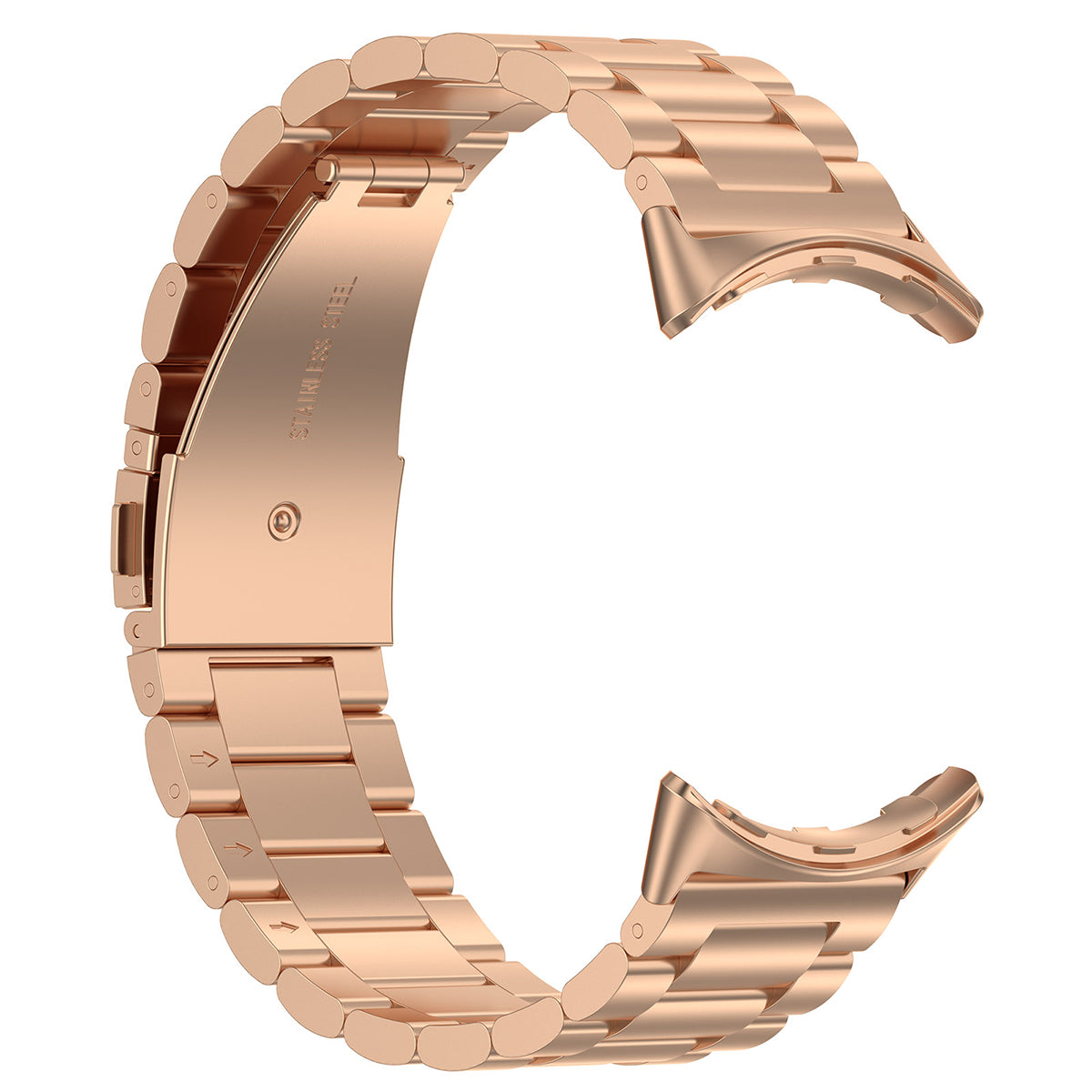Edelstahl Armband für Google Pixel Watch 3 45 mm, Bizon Strap Watch Aura, Rosa Gold