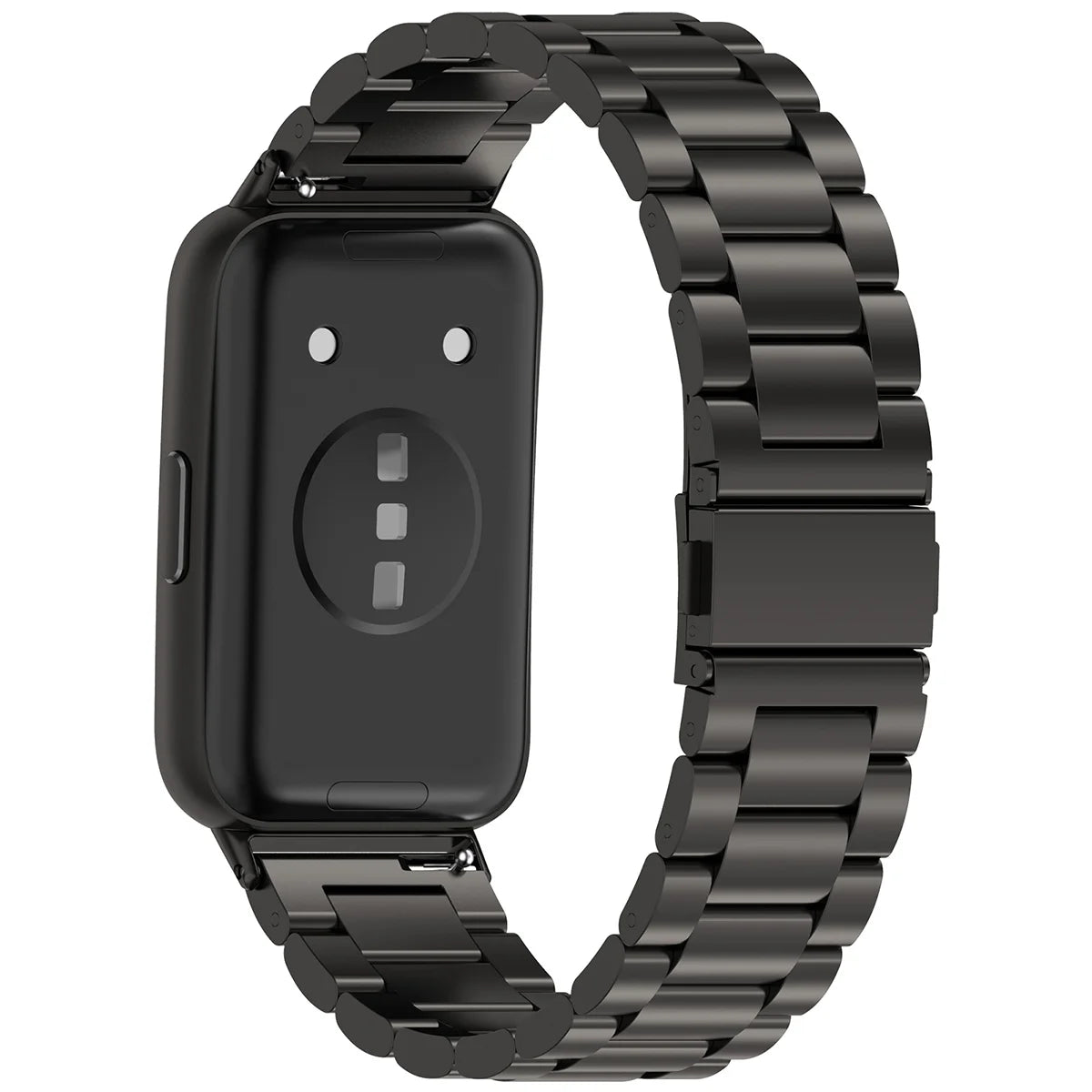 Edelstahl Armband für Huawei Band 11 / 11 Pro, Bizon Strap Watch Aura, Schwarz