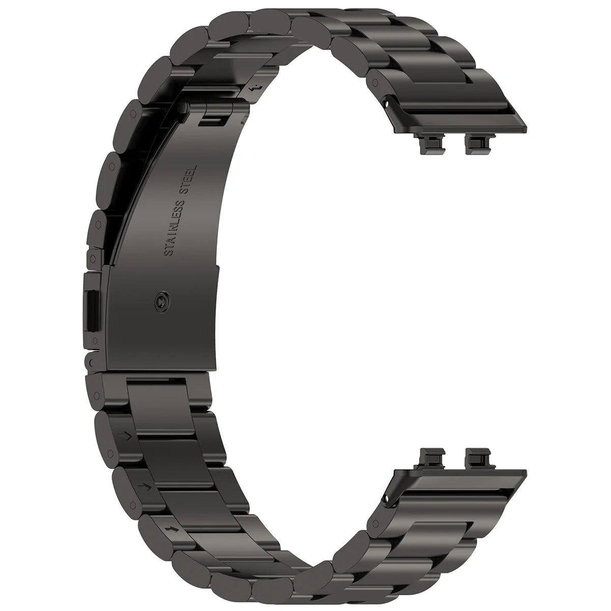 Edelstahl Armband für Huawei Band 11 / 11 Pro, Bizon Strap Watch Aura, Schwarz
