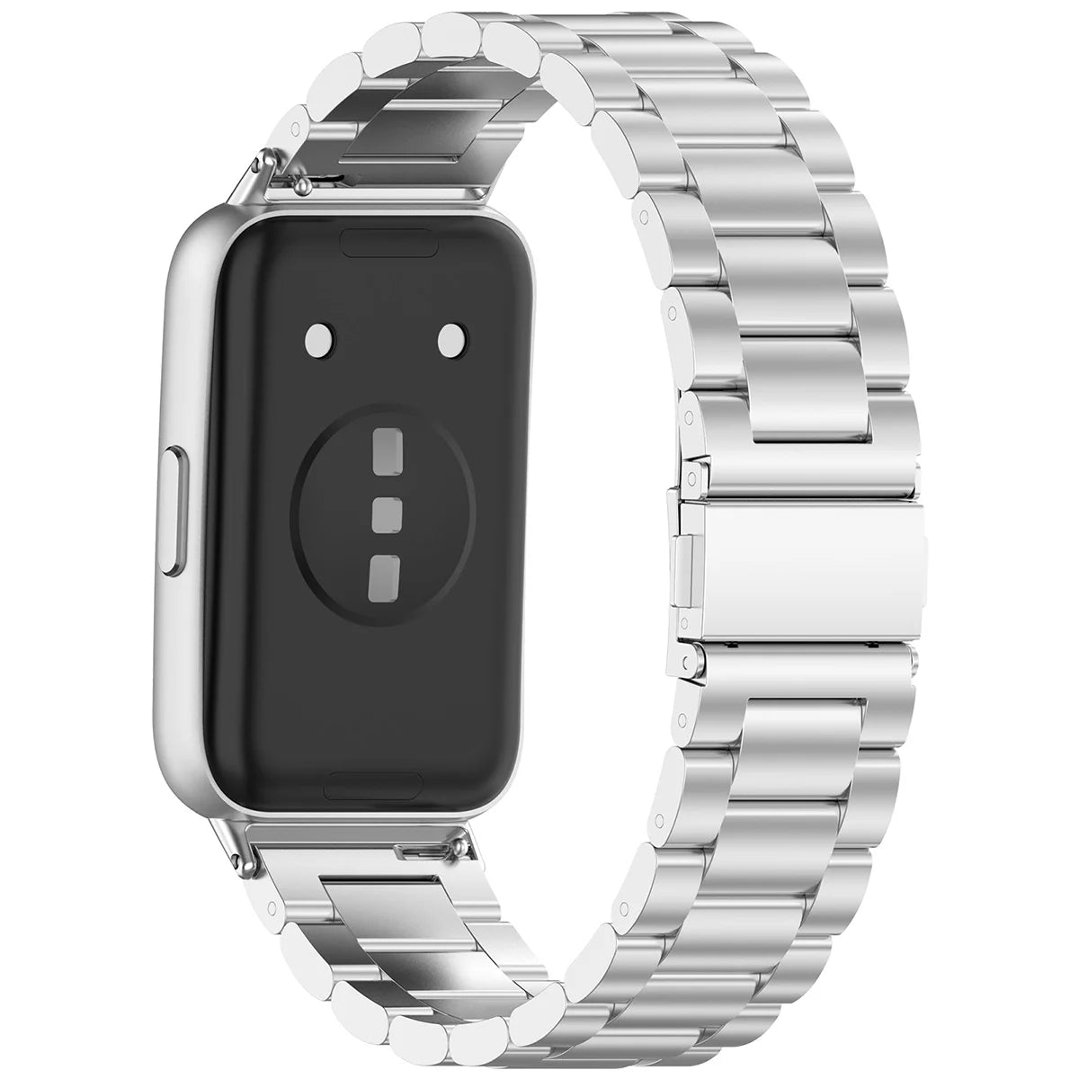 Edelstahl Armband für Huawei Band 11 / 11 Pro, Bizon Strap Watch Aura, Silbern