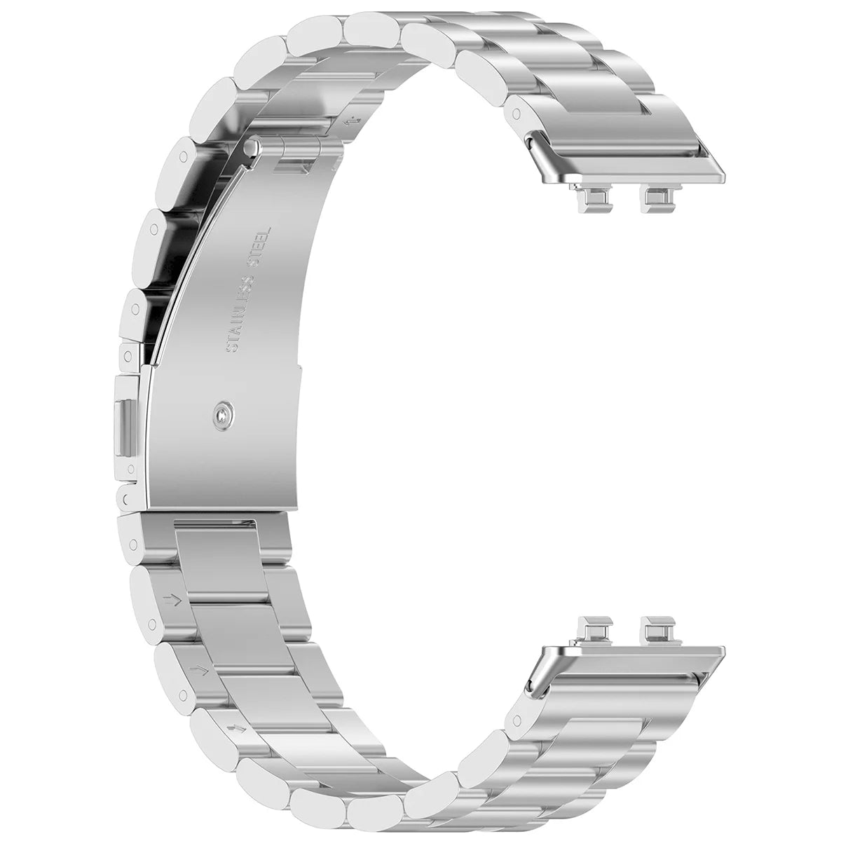 Edelstahl Armband für Huawei Band 11 / 11 Pro, Bizon Strap Watch Aura, Silbern