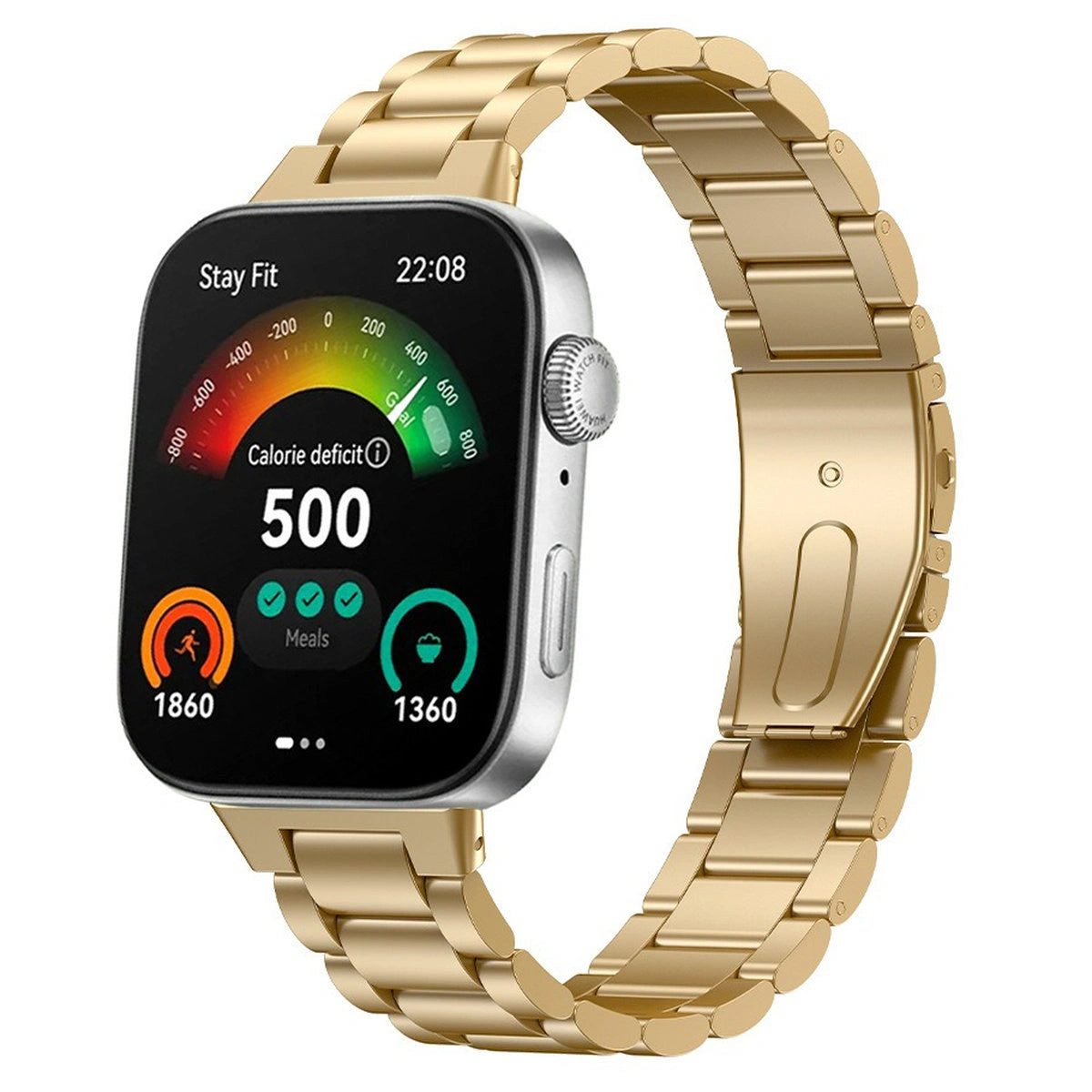 Edelstahl Armband für Huawei Watch Fit 4 Pro/Fit 4/Fit 3, Bizon Strap Watch Aura, Gold