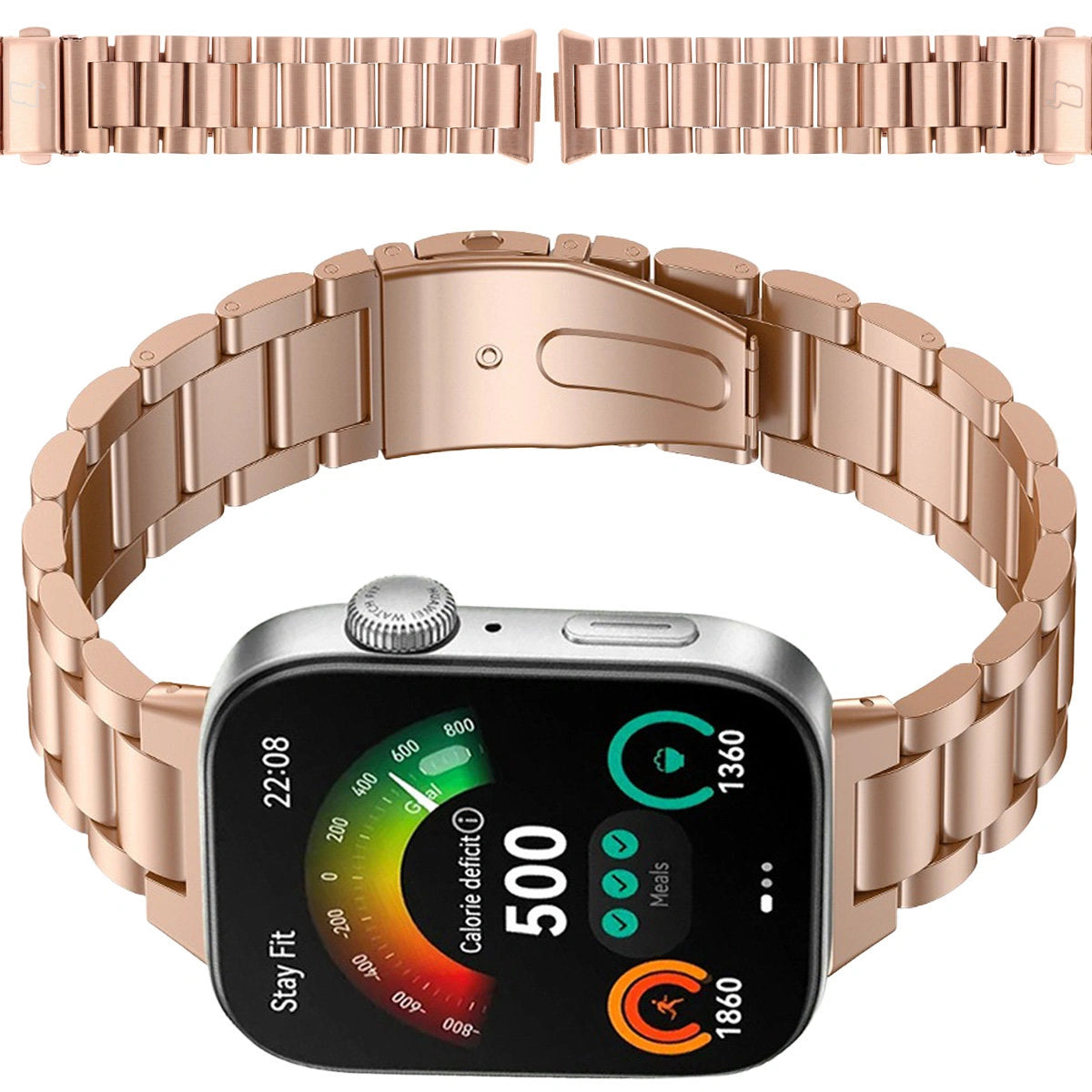 Edelstahl Armband für Huawei Watch Fit 4 Pro/Fit 4/Fit 3, Bizon Strap Watch Aura, Rosegold