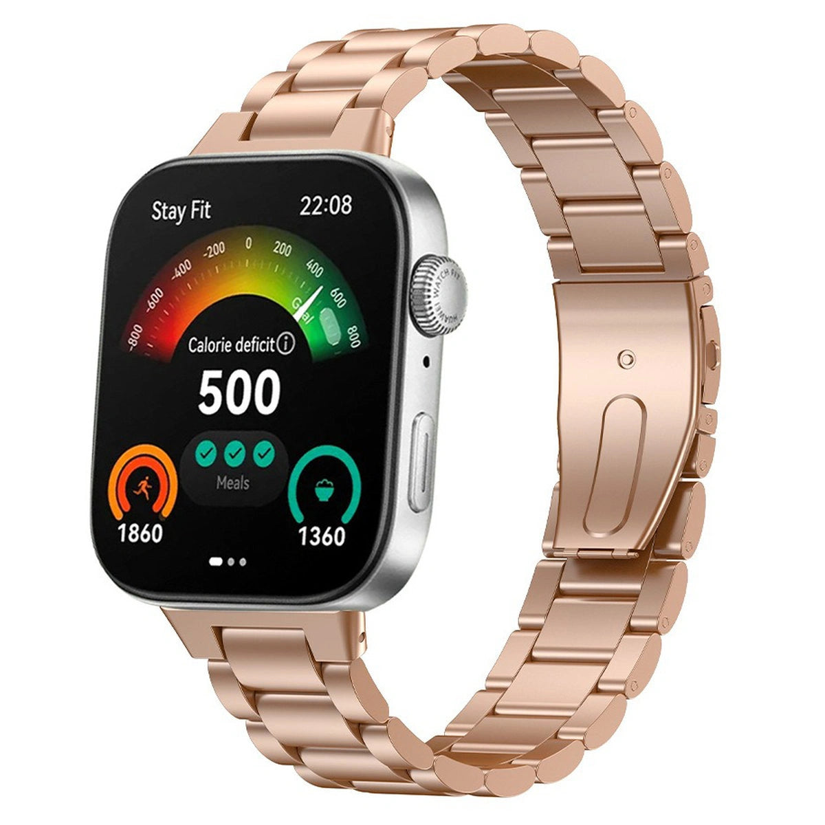 Edelstahl Armband für Huawei Watch Fit 4 Pro/Fit 4/Fit 3, Bizon Strap Watch Aura, Rosegold