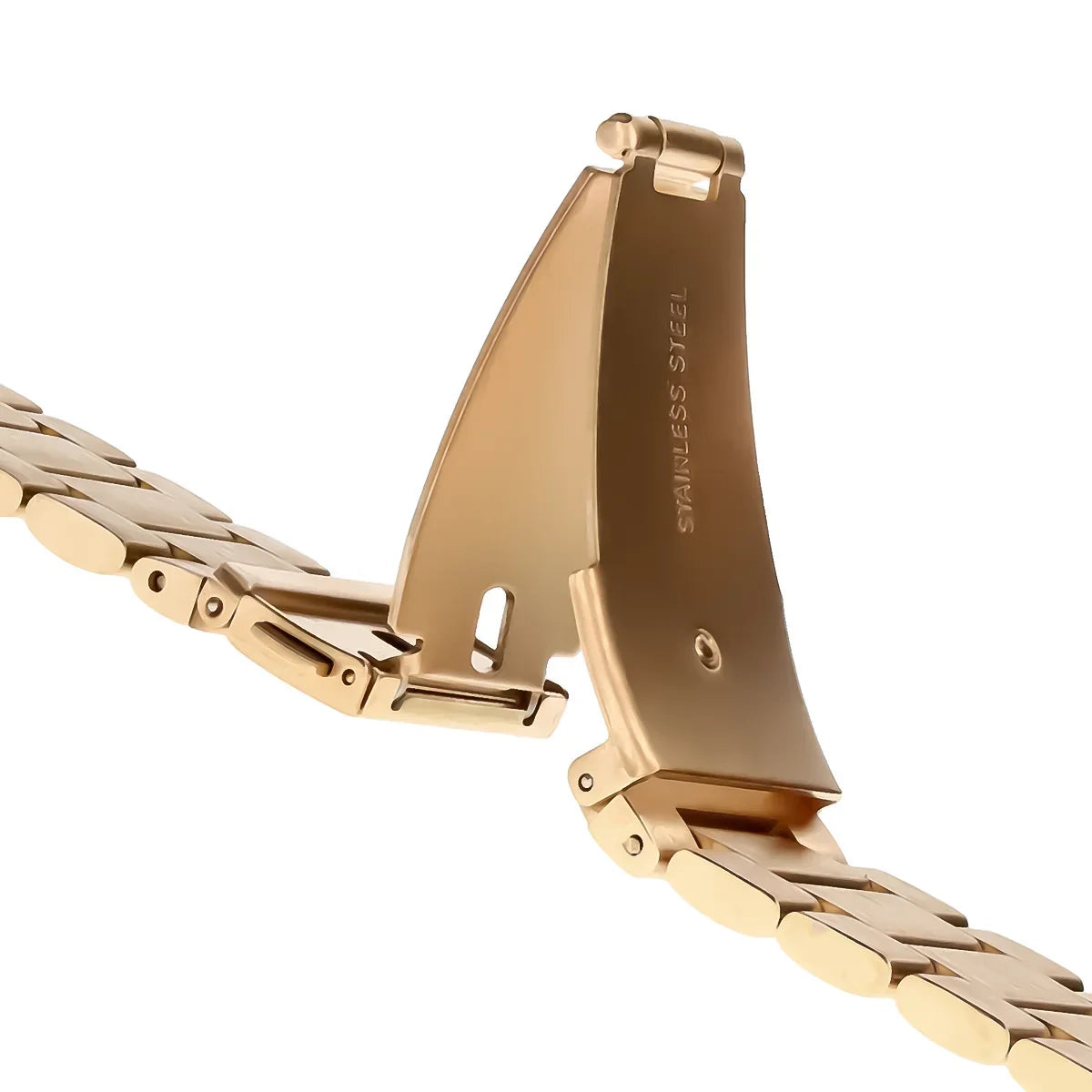 Edelstahl Armband für Xiaomi Redmi Watch 6 / 5 / 4 / Smart Band 10 Pro / 9 Pro / 8 Pro,, Bizon Strap Watch Aura, Rosa Gold