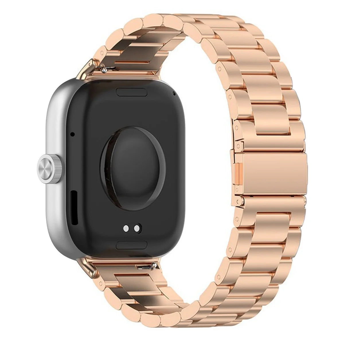 Edelstahl Armband für Xiaomi Redmi Watch 6 / 5 / 4 / Smart Band 10 Pro / 9 Pro / 8 Pro,, Bizon Strap Watch Aura, Rosa Gold