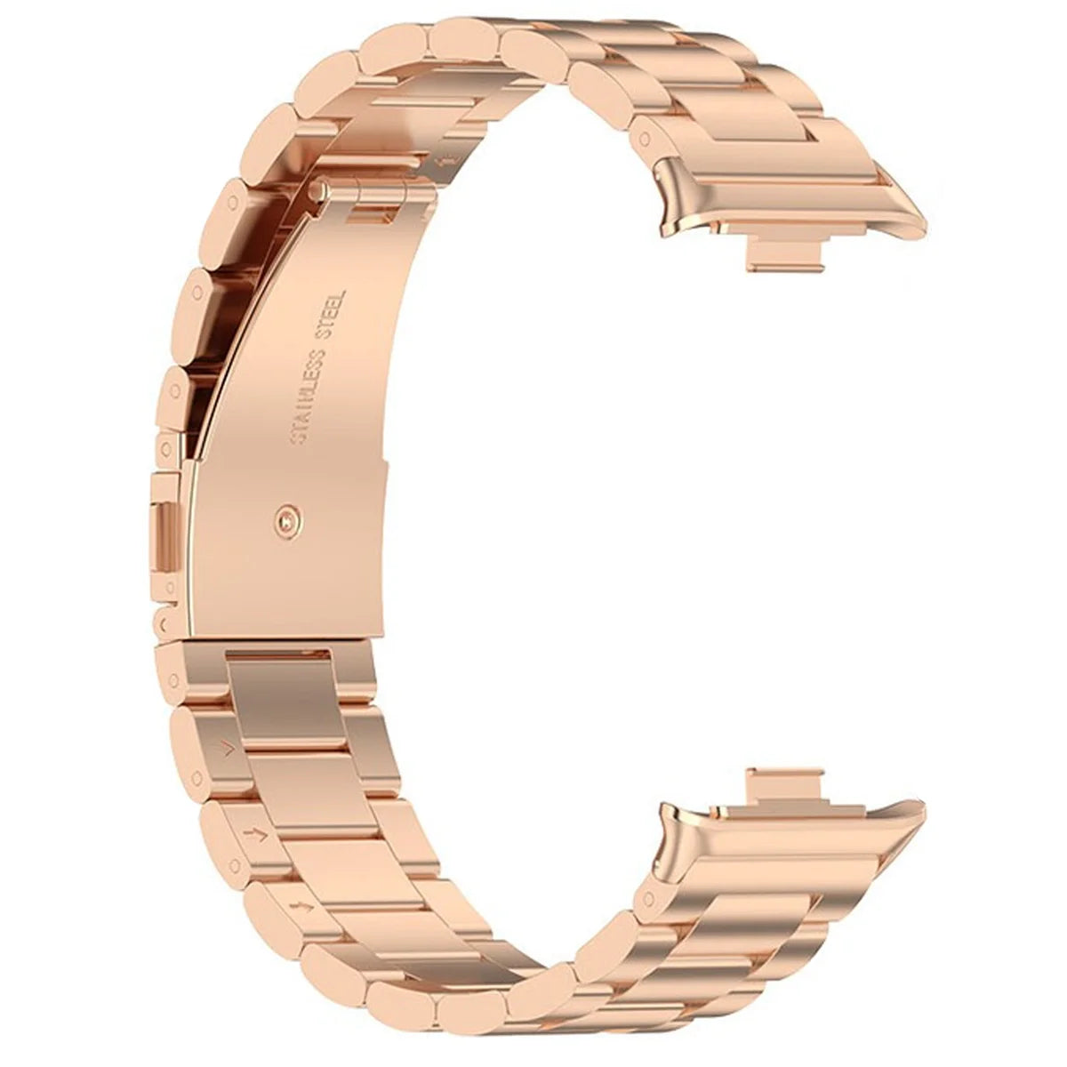 Edelstahl Armband für Xiaomi Redmi Watch 6 / 5 / 4 / Smart Band 10 Pro / 9 Pro / 8 Pro,, Bizon Strap Watch Aura, Rosa Gold