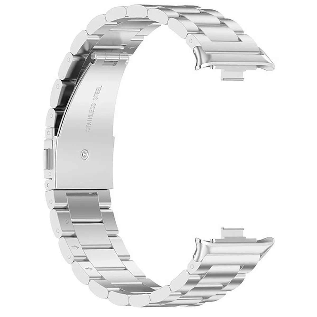 Edelstahl Armband für Xiaomi Redmi Watch 6 / 5 / 4 / Smart Band 10 Pro / 9 Pro / 8 Pro,, Bizon Strap Watch Aura, Silbern