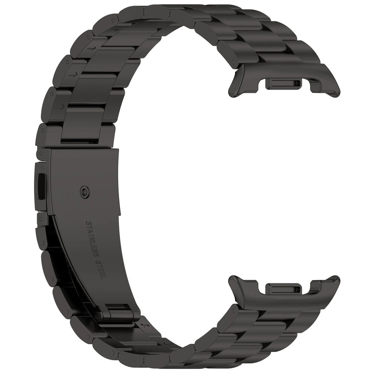 Edelstahl Armband für Samsung Galaxy Watch 9 40 mm / 44 mm / 8 40 mm / 44 mm / 8 Classic 46 mm, Bizon Strap Watch Aura, Schwarz