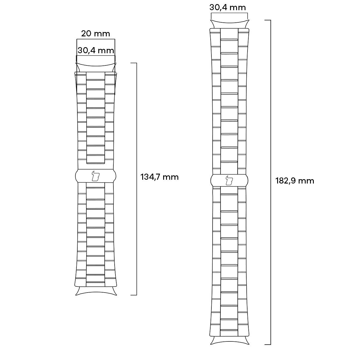 Edelstahl Armband für Samsung Galaxy Watch 8 40 mm / 44 mm / 8 Classic 46 mm, Bizon Strap Watch Aura, Rosegold
