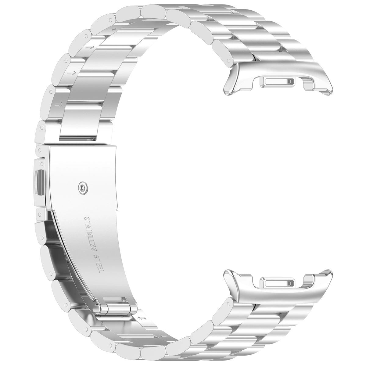 Edelstahl Armband für Samsung Galaxy Watch 8 40 mm / 44 mm / 8 Classic 46 mm, Bizon Strap Watch Aura, Silbern