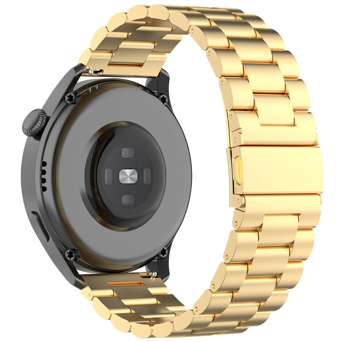Edelstahl Armband für Smartwatch, Bizon Strap Watch Aura, QuickRelease 18 mm, Gold