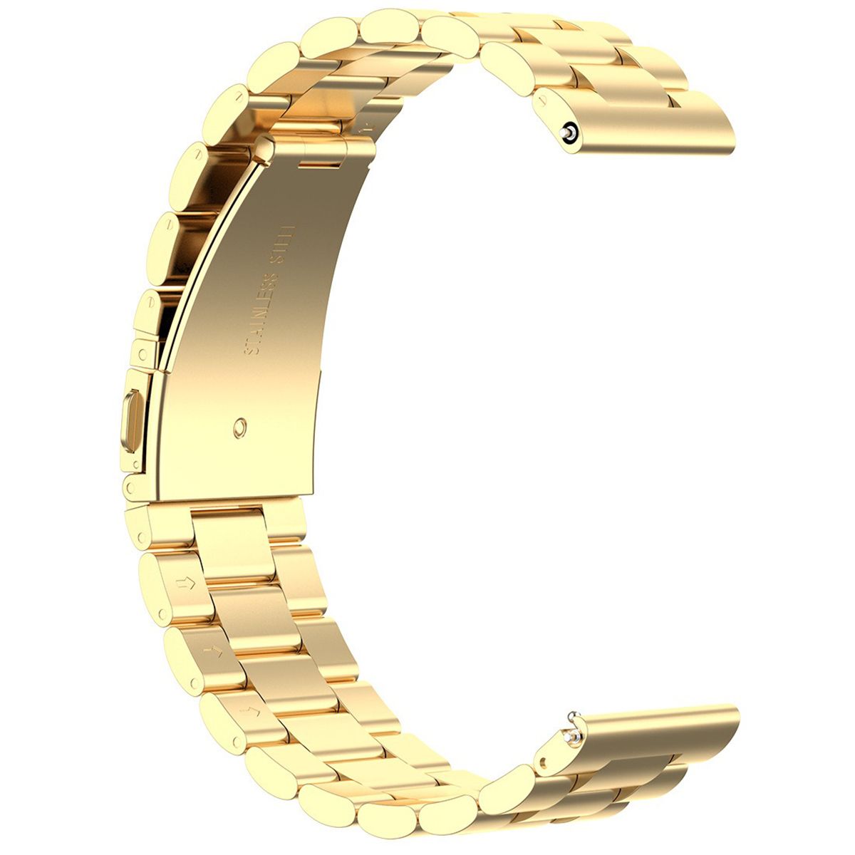 Edelstahl Armband für Smartwatch, Bizon Strap Watch Aura, QuickRelease 18 mm, Gold