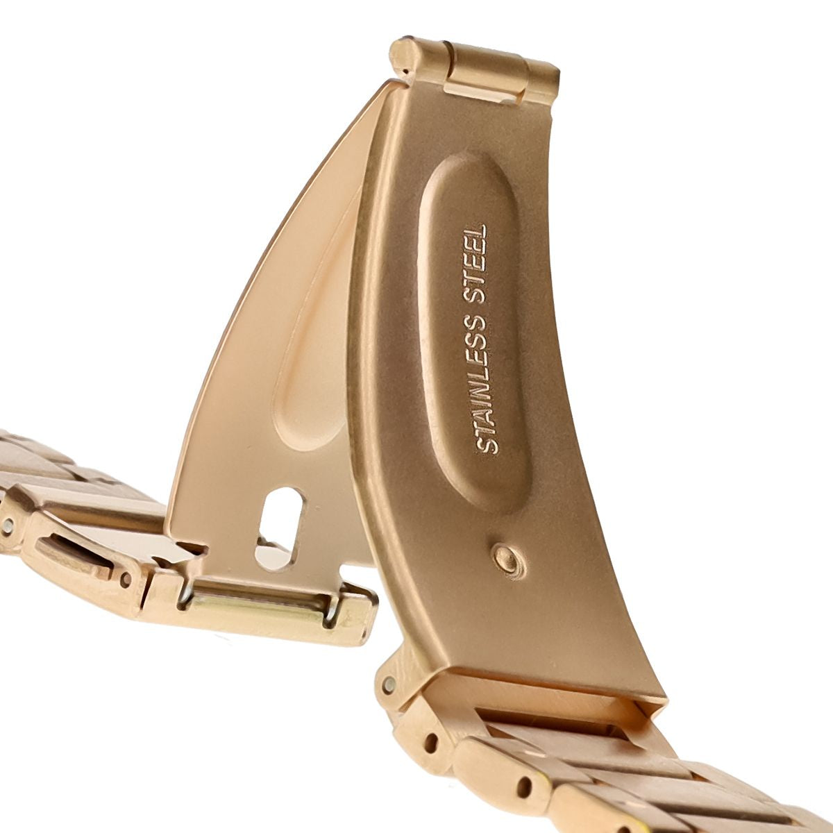 Edelstahl Armband für Smartwatch, Bizon Strap Watch Aura, QuickRelease 18 mm, Rosegold
