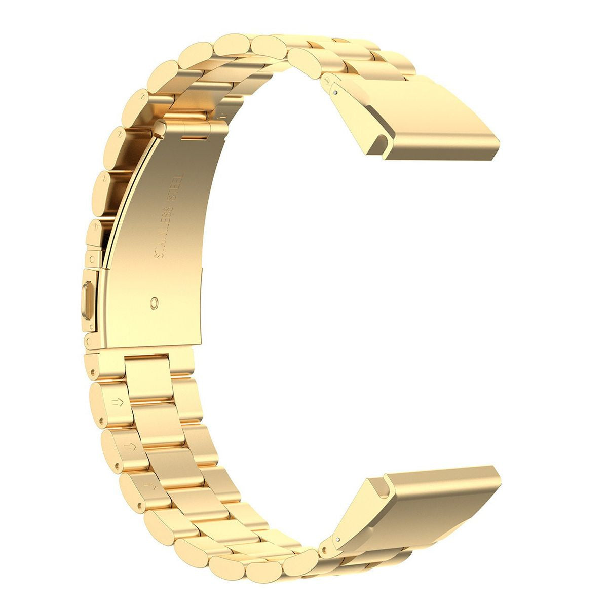 Edelstahl Armband für Smartwatch, Bizon Strap Watch Aura, QuickFit 20 mm, Gold