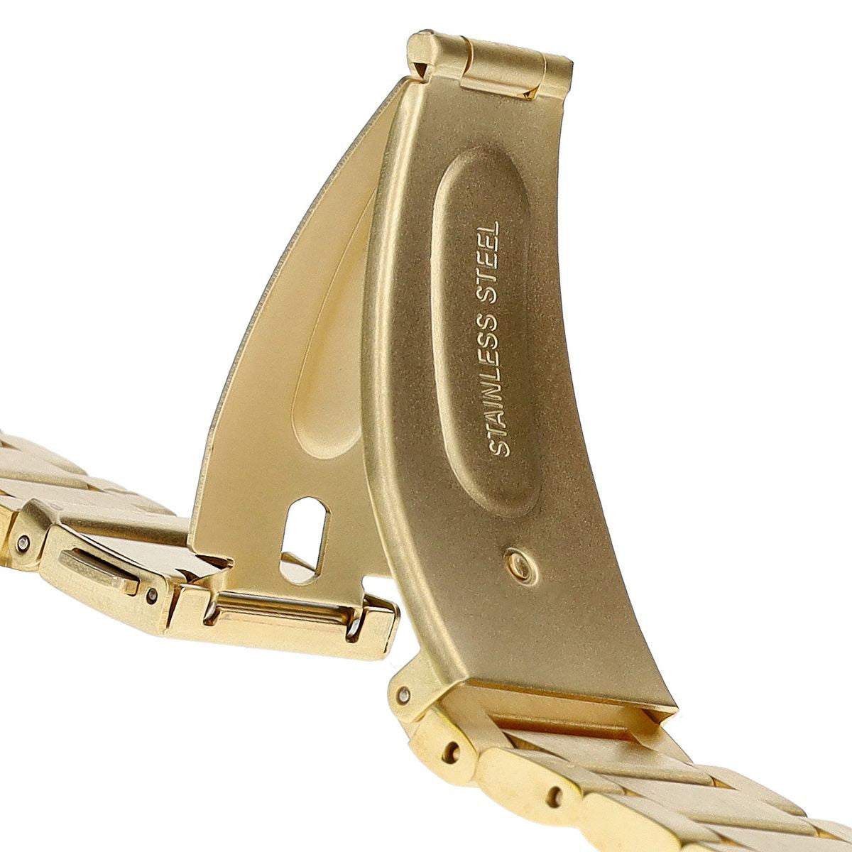 Edelstahl Armband für Smartwatch, Bizon Strap Watch Aura, QuickRelease 22 mm, Gold