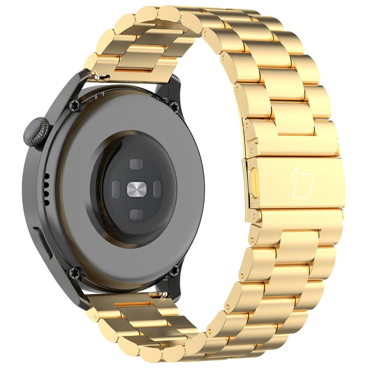 Edelstahl Armband für Smartwatch, Bizon Strap Watch Aura, QuickRelease 22 mm, Gold