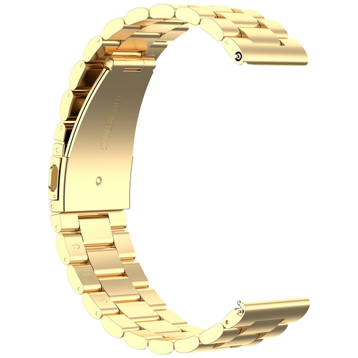 Edelstahl Armband für Smartwatch, Bizon Strap Watch Aura, QuickRelease 22 mm, Gold