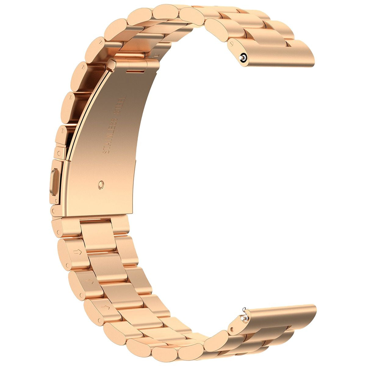 Edelstahl Armband für Smartwatch, Bizon Strap Watch Aura, QuickRelease 22 mm, Rosegold