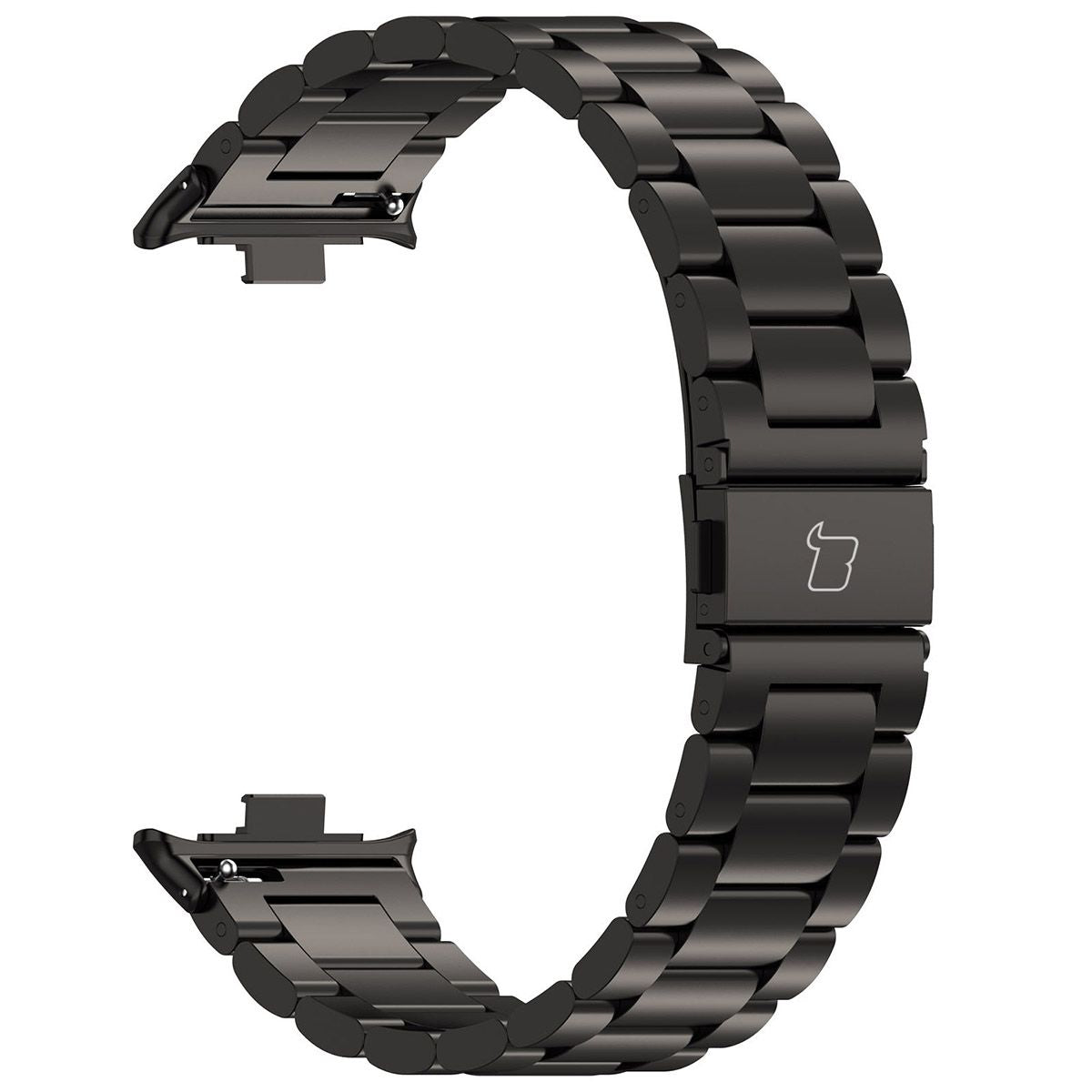 Edelstahl Armband für Xiaomi Redmi Watch 5/4 / Smart Band 9/8 Pro, Bizon Strap Watch Aura, Schwarz