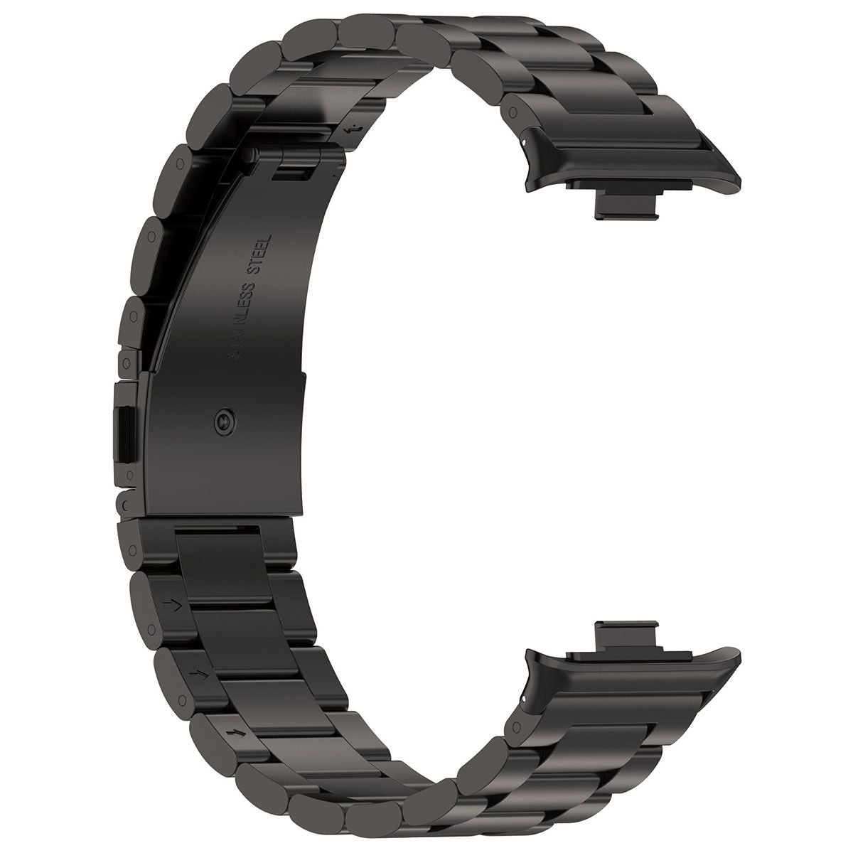 Edelstahl Armband für Xiaomi Redmi Watch 5/4 / Smart Band 9/8 Pro, Bizon Strap Watch Aura, Schwarz