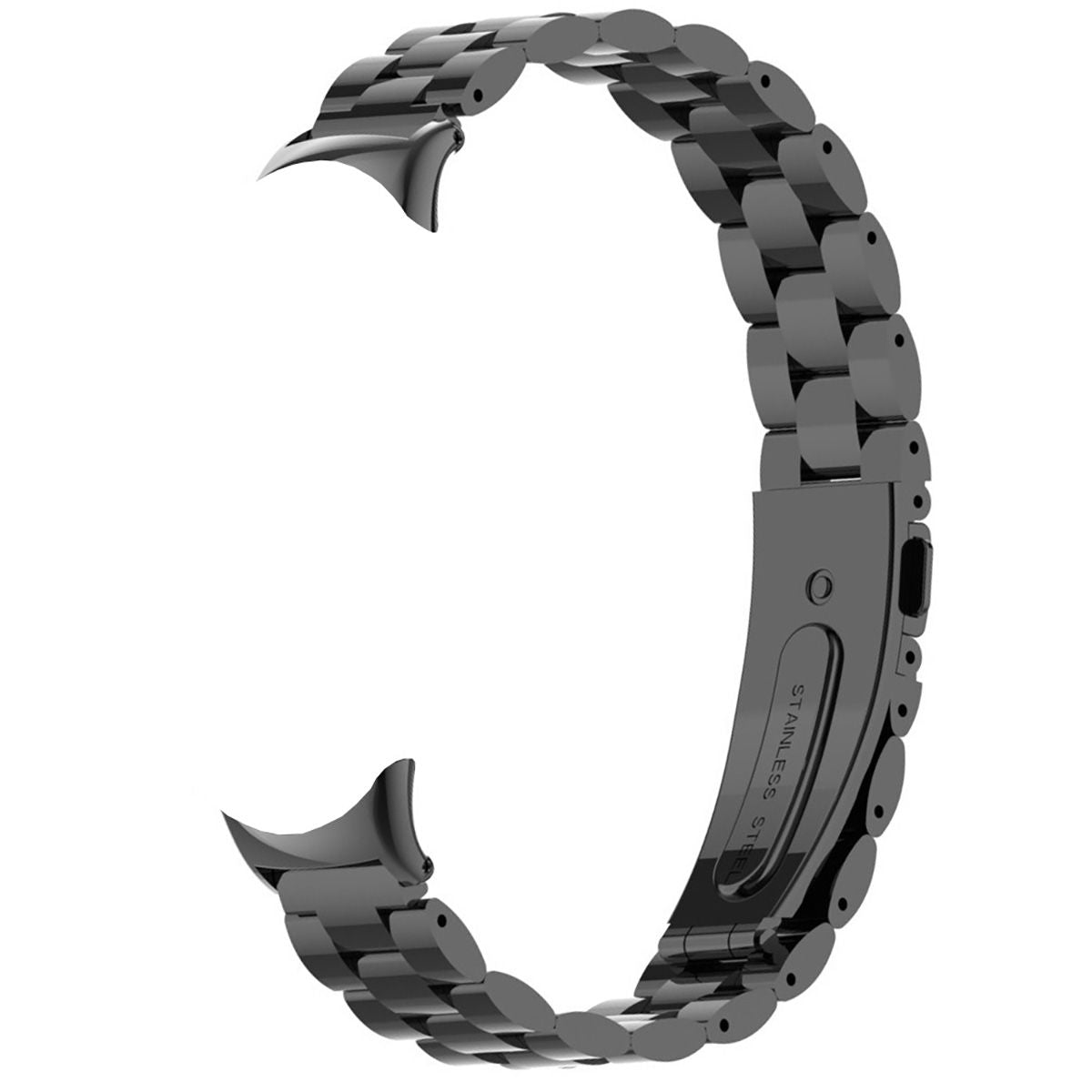 Edelstahl Armband für Xiaomi Smart Band 10 / 9 / 9 NFC / 8, Bizon Strap Watch Aura, Schwarz