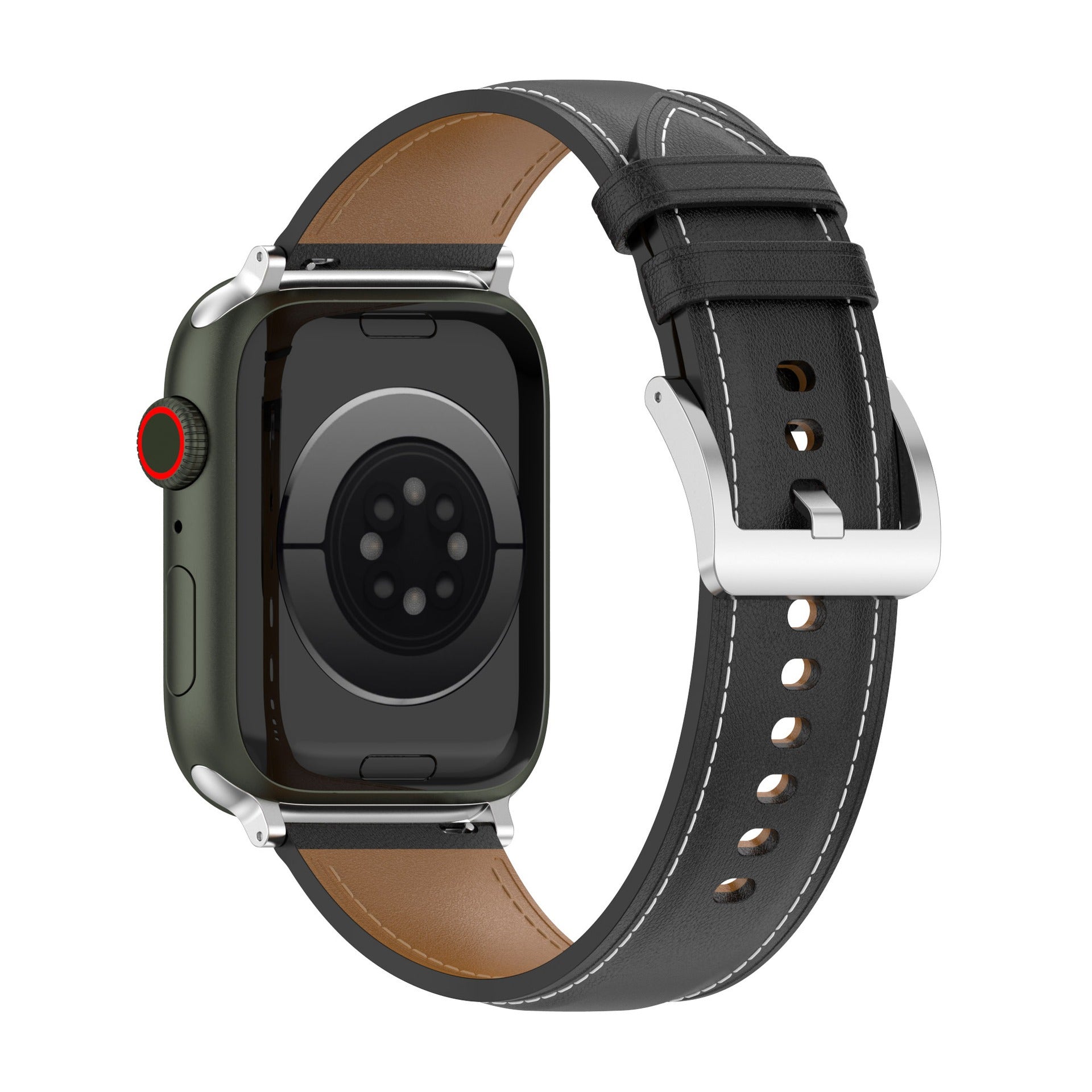 Armband für Apple Watch 38/40/41/42 mm, Bizon Strap Watch Casual, Schwarz