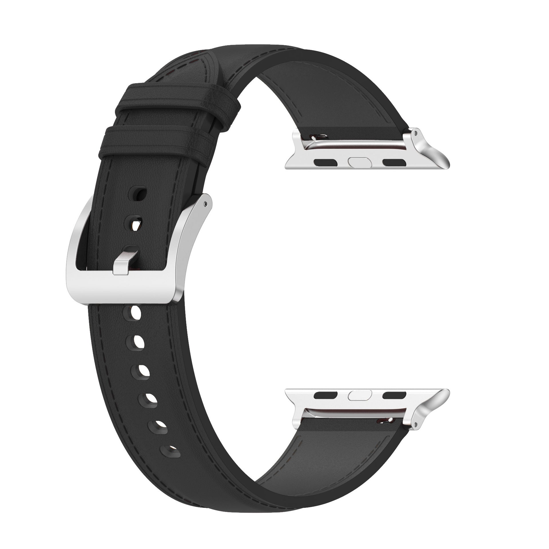Armband für Apple Watch 38/40/41/42 mm, Bizon Strap Watch Casual, Schwarz