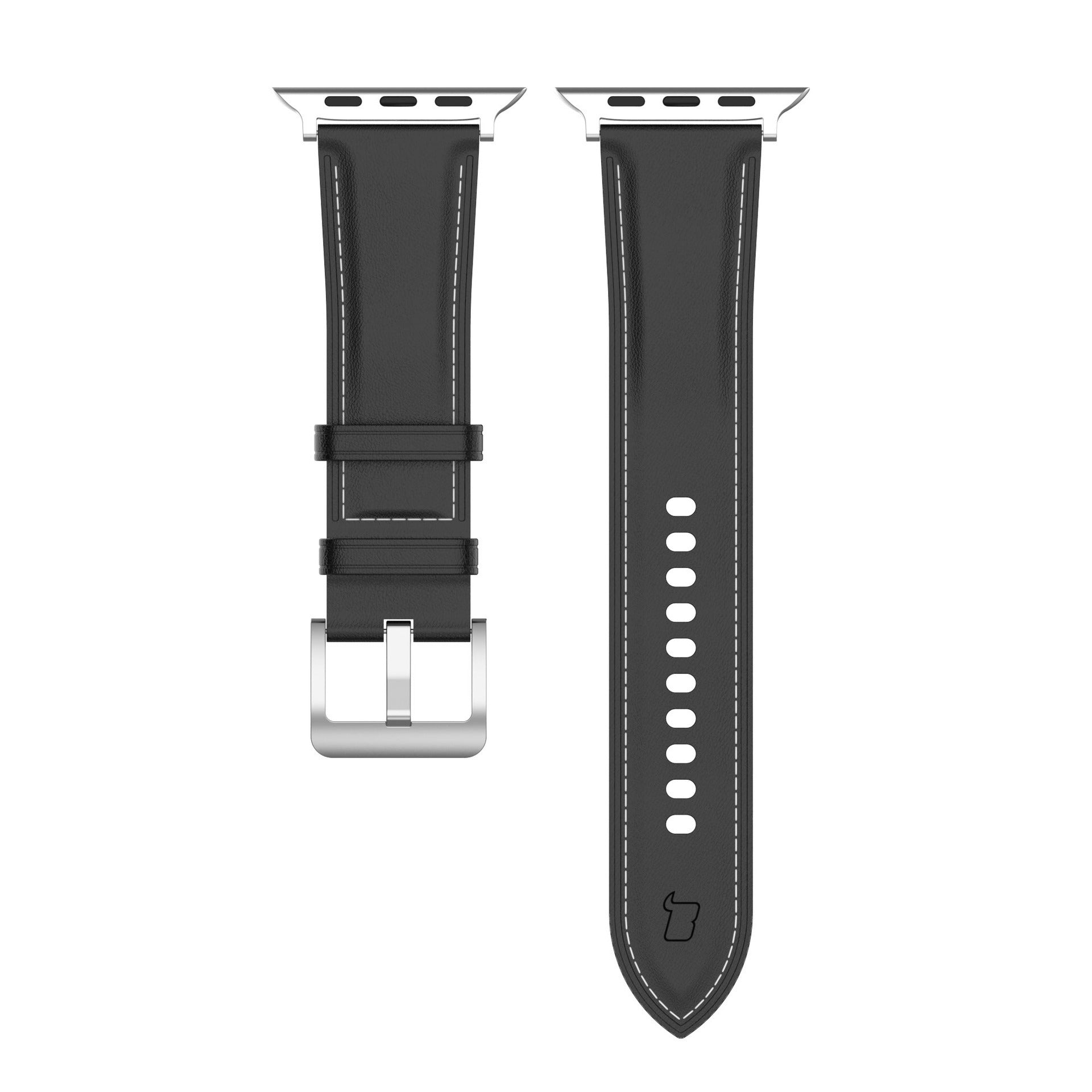 Armband für Apple Watch 38/40/41/42 mm, Bizon Strap Watch Casual, Schwarz