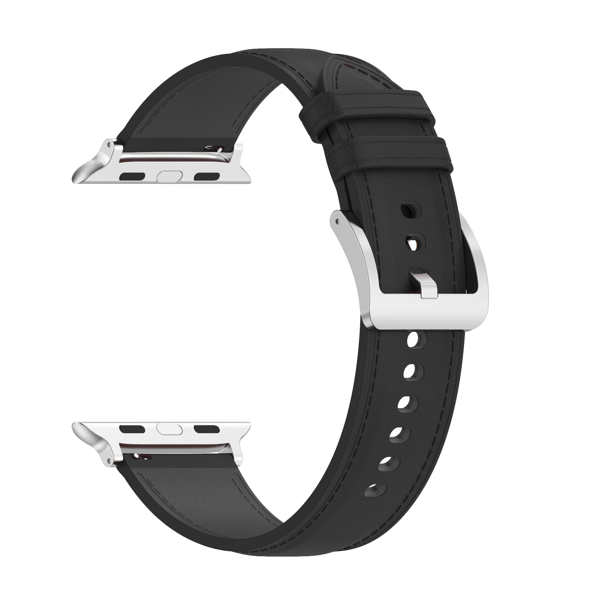 Armband für Apple Watch 38/40/41/42 mm, Bizon Strap Watch Casual, Schwarz