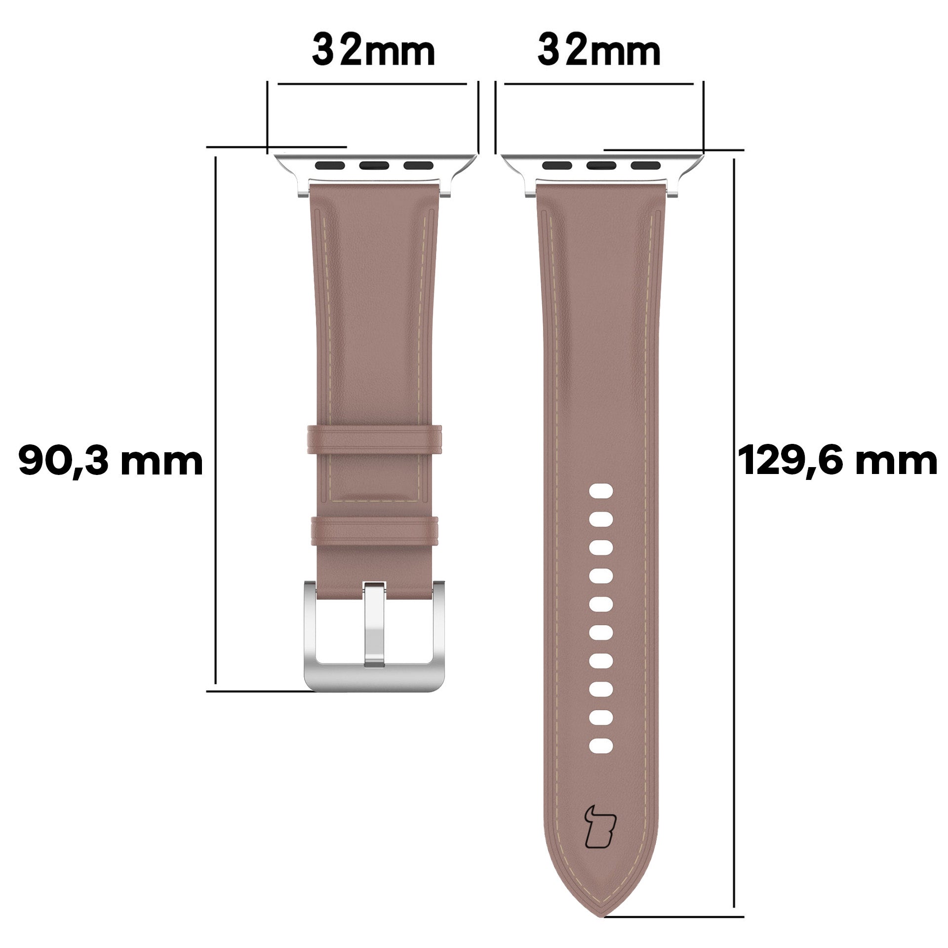 Armband für Apple Watch 38/40/41/42 mm, Bizon Strap Watch Casual, Rosa