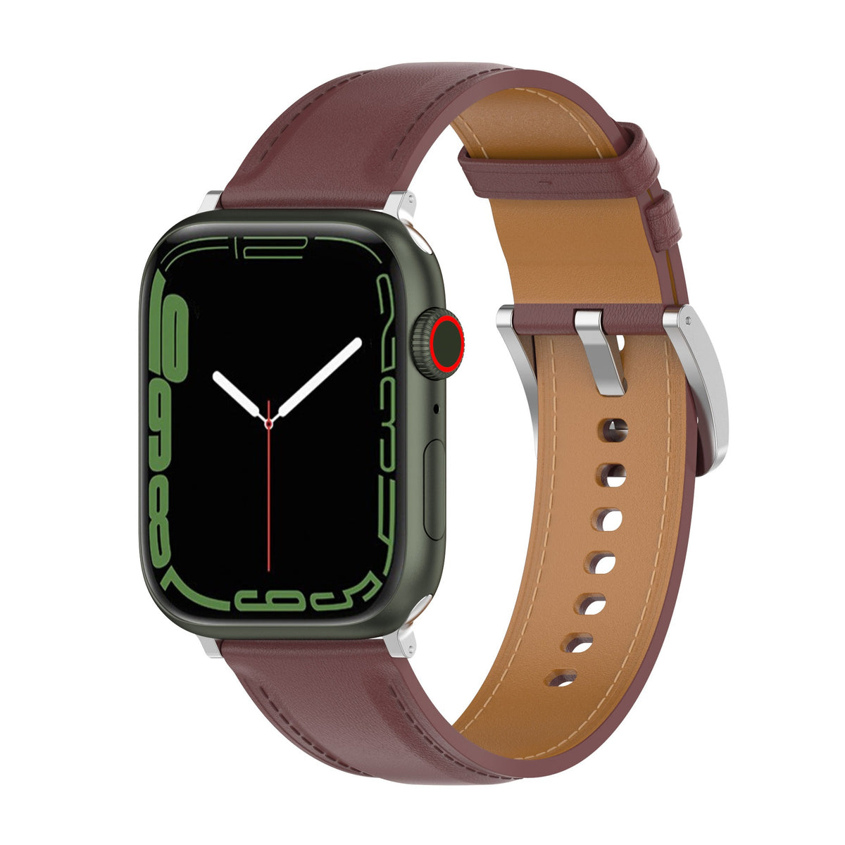 Armband für Apple Watch 44/45/46/49 mm, Bizon Strap Watch Casual, Dunkelbraun
