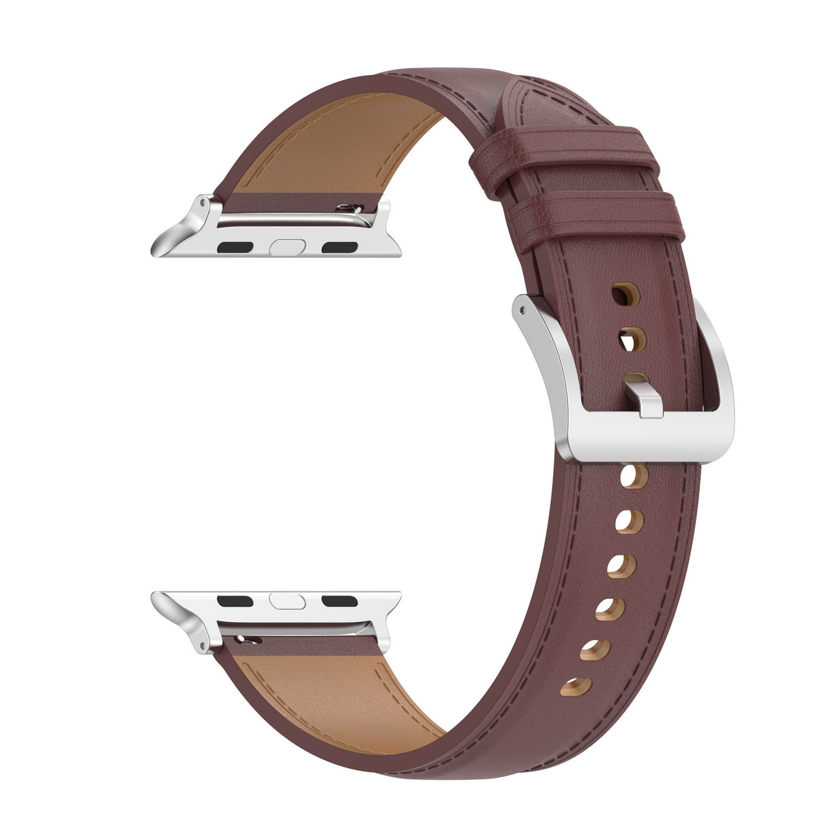 Armband für Apple Watch 44/45/46/49 mm, Bizon Strap Watch Casual, Dunkelbraun